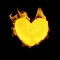 Composite image of filled heart with fire Royalty Free Stock Photo