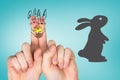 Composite image of fingers as easter bunny Royalty Free Stock Photo
