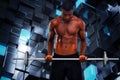 Composite image of fit man lifting barbell Royalty Free Stock Photo