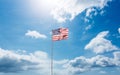 Composite image of flag of america on pole Royalty Free Stock Photo