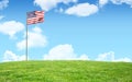 Composite image of flag of america on pole Royalty Free Stock Photo