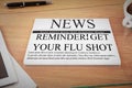 Composite image of flu shot reminder