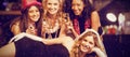 Composite image of friends celebrating bachelorette party Royalty Free Stock Photo