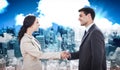 Composite image of future partners shaking hands Royalty Free Stock Photo