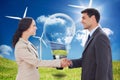 Composite image of future partners shaking hands Royalty Free Stock Photo