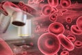 Composite image of graphic image of red blood cells Royalty Free Stock Photo