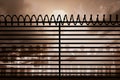 Composite image of graphic image of spiral barbed wire on fence Royalty Free Stock Photo