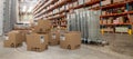 Composite image of group of graphic cardboard boxes Royalty Free Stock Photo