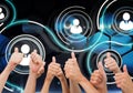 Composite image of group of hands giving thumbs up Royalty Free Stock Photo