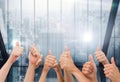 Composite image of group of hands giving thumbs up Royalty Free Stock Photo