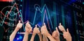 Composite image of group of hands giving thumbs up Royalty Free Stock Photo