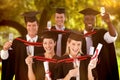 Composite image of group of people graduating from college Royalty Free Stock Photo