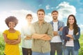 Composite image of group portrait of happy young colleagues Royalty Free Stock Photo