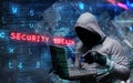 Composite image of hacker using laptop to steal identity Royalty Free Stock Photo