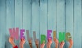 A Composite image of hands holding up well being Royalty Free Stock Photo