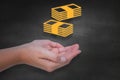 Composite image of hands presenting Royalty Free Stock Photo