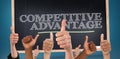 Composite image of hands showing thumbs up Royalty Free Stock Photo