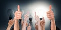 Composite image of hands showing thumbs up Royalty Free Stock Photo