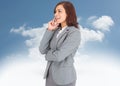 Composite image of happy businesswoman Royalty Free Stock Photo