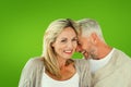 Composite image of happy couple laughing together woman looking at camera Royalty Free Stock Photo