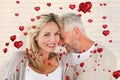 Composite image of happy couple laughing together woman looking at camera Royalty Free Stock Photo