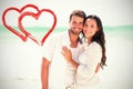 Composite image of happy couple looking at camera Royalty Free Stock Photo