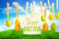 Composite image of happy easter graphic Royalty Free Stock Photo