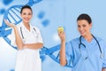 Composite image of happy female medical team Royalty Free Stock Photo