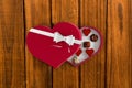 Composite image of heart shaped box of candy Royalty Free Stock Photo