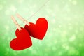 Composite image of hearts hanging on line Royalty Free Stock Photo