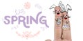 Composite image of illustration of fingers representing easter bunny Royalty Free Stock Photo