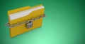 Composite image of illustration of locked yellow folder