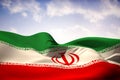 Composite image of iran flag waving