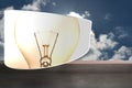 Composite image of lightbulb on abstract screen Royalty Free Stock Photo