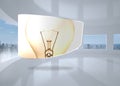 Composite image of lightbulb on abstract screen Royalty Free Stock Photo