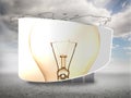 Composite image of lightbulb on abstract screen Royalty Free Stock Photo