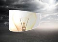 Composite image of lightbulb on abstract screen Royalty Free Stock Photo