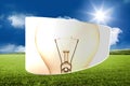 Composite image of lightbulb on abstract screen Royalty Free Stock Photo