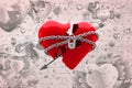 Composite image of locked heart 3d Royalty Free Stock Photo