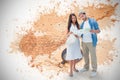 Composite image of lost hipster couple looking at map Royalty Free Stock Photo