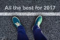 Composite image of man with canvas shoes on hardwood floor Royalty Free Stock Photo