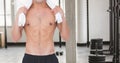 Composite image of man Fitness Torso against gym Royalty Free Stock Photo