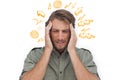 Composite image of man with headache Royalty Free Stock Photo