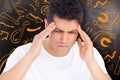 Composite image of man with headache Royalty Free Stock Photo
