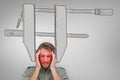 Composite image of man with headache Royalty Free Stock Photo