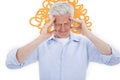 Composite image of man with headache