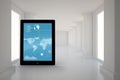 Composite image of map on tablet screen Royalty Free Stock Photo