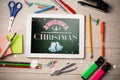 Composite image of merry christmas message Royalty Free Stock Photo
