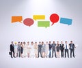 Composite image of multiethnic business people standing side by side Royalty Free Stock Photo