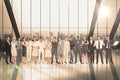 Composite image of multiethnic business people standing side by side Royalty Free Stock Photo